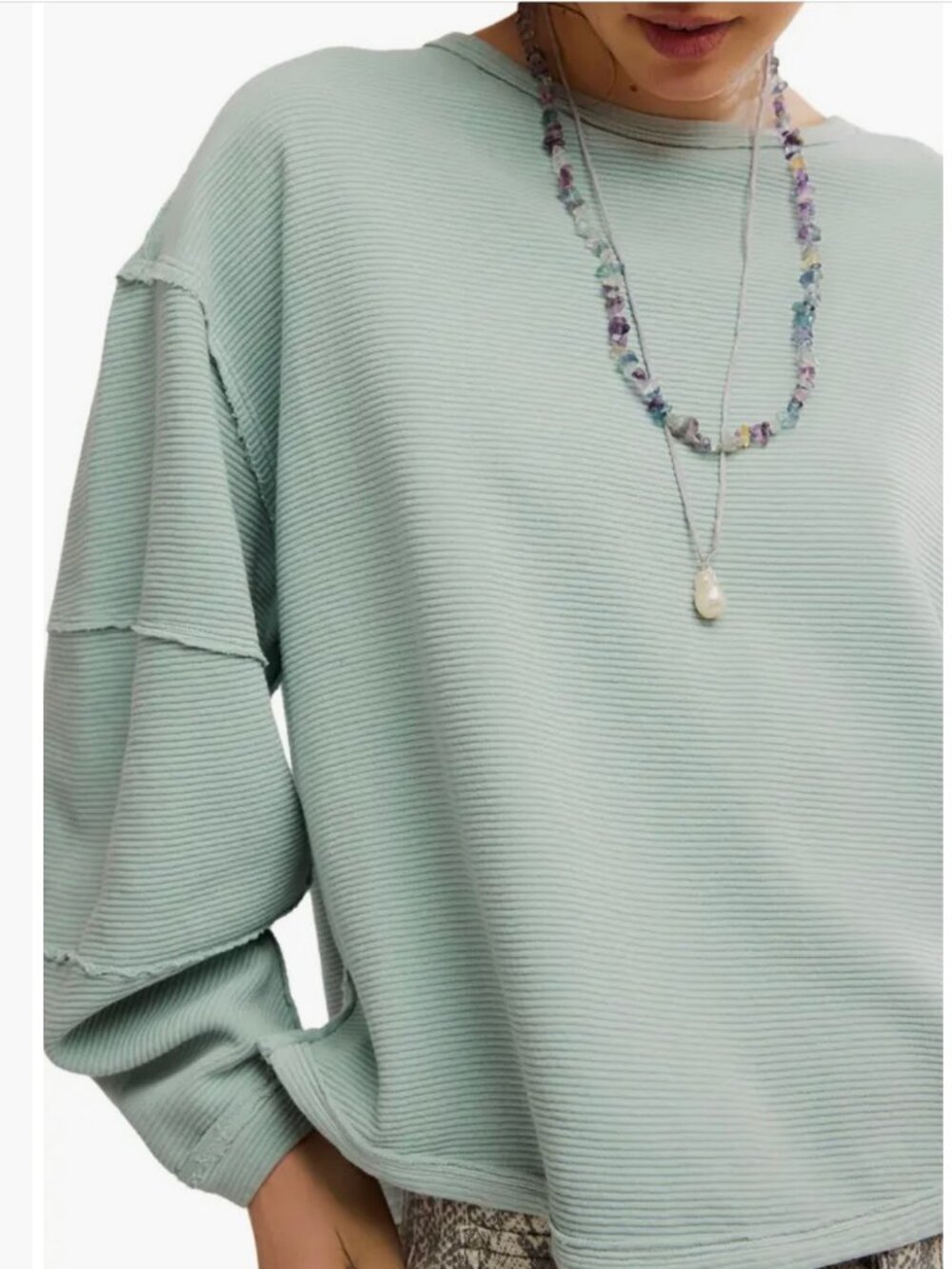 164. Free People ribbed top in soft sea